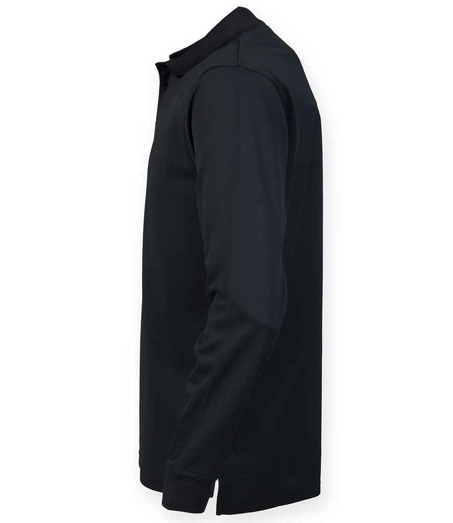 Henbury Unisex Long Sleeve Coolplus Pique Polo Shirt - Image 4