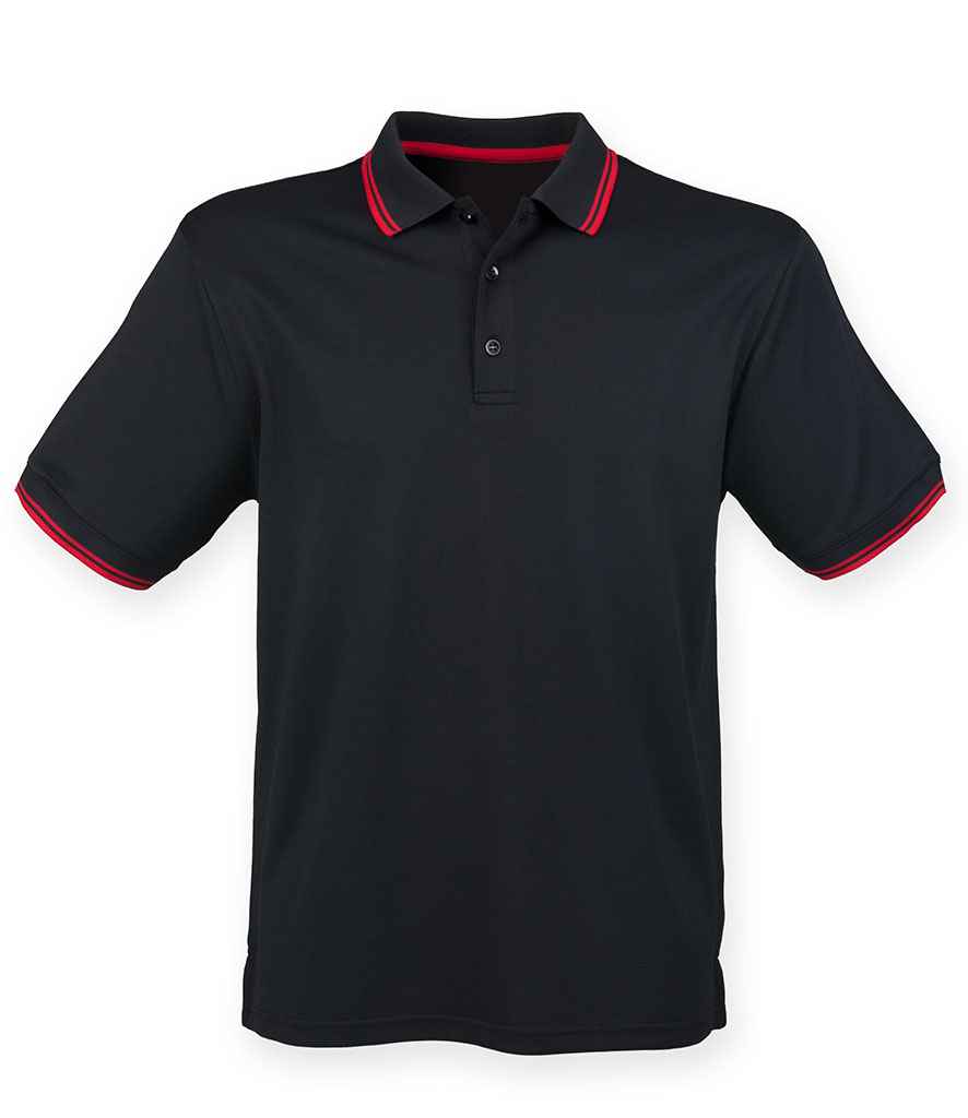 Henbury Coolplus Tipped Polo Shirt - Image 2