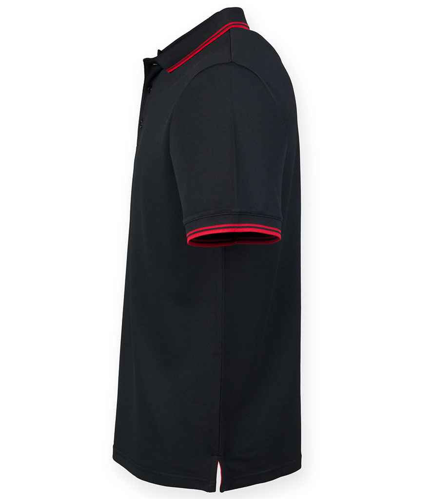 Henbury Coolplus Tipped Polo Shirt - Image 4