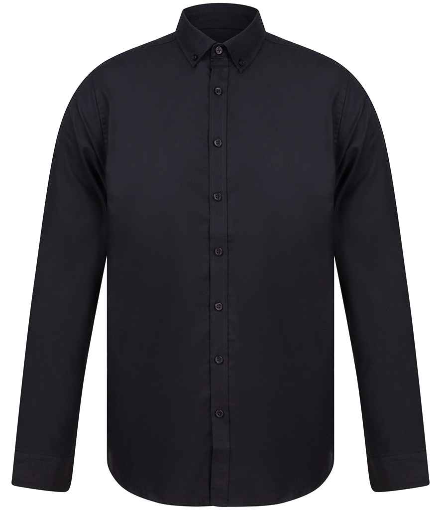 Henbury Modern Long Sleeve Slim Fit Oxford Shirt - Image 2