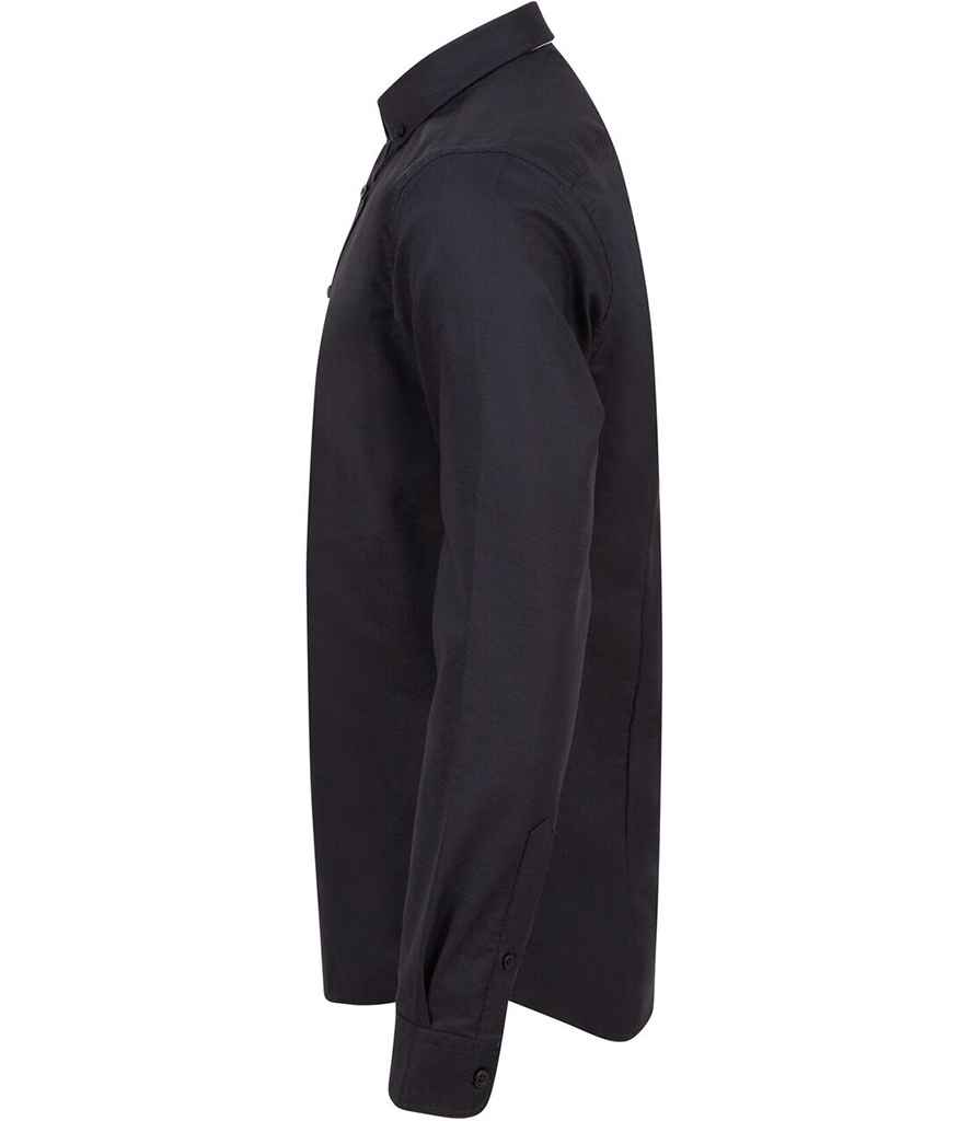 Henbury Modern Long Sleeve Slim Fit Oxford Shirt - Image 4