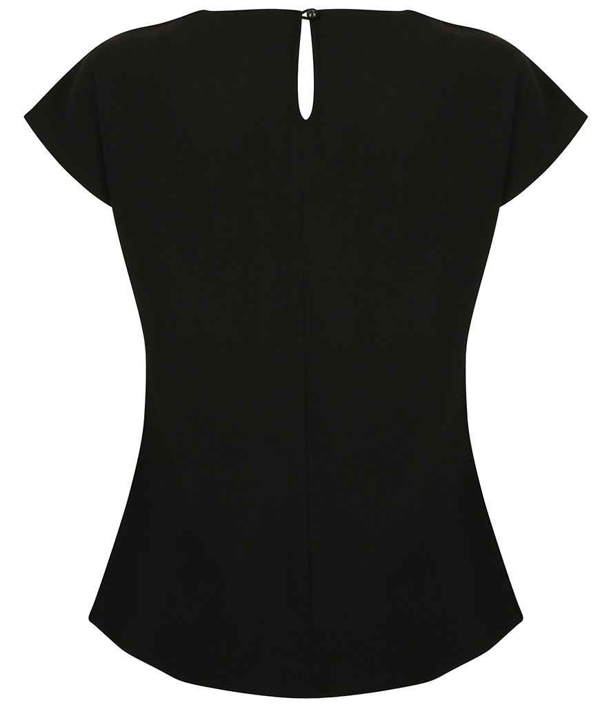 Henbury Ladies Pleat Front Short Sleeve Blouse - Image 3