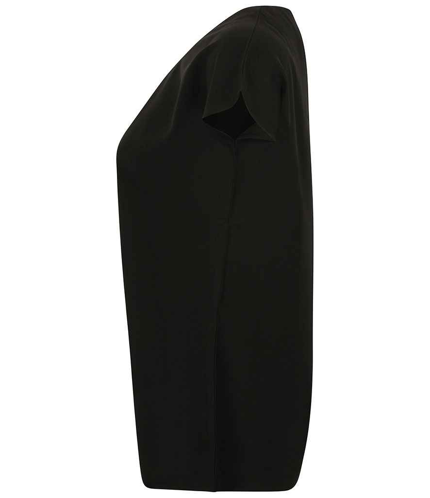 Henbury Ladies Pleat Front Short Sleeve Blouse - Image 4