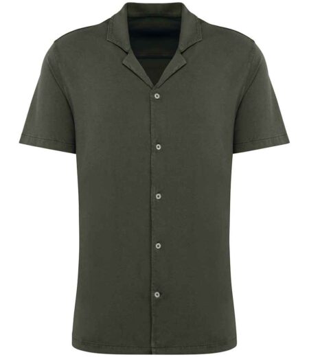 Native Spirit Jersey Short Sleeve Bowling Collar Shirt