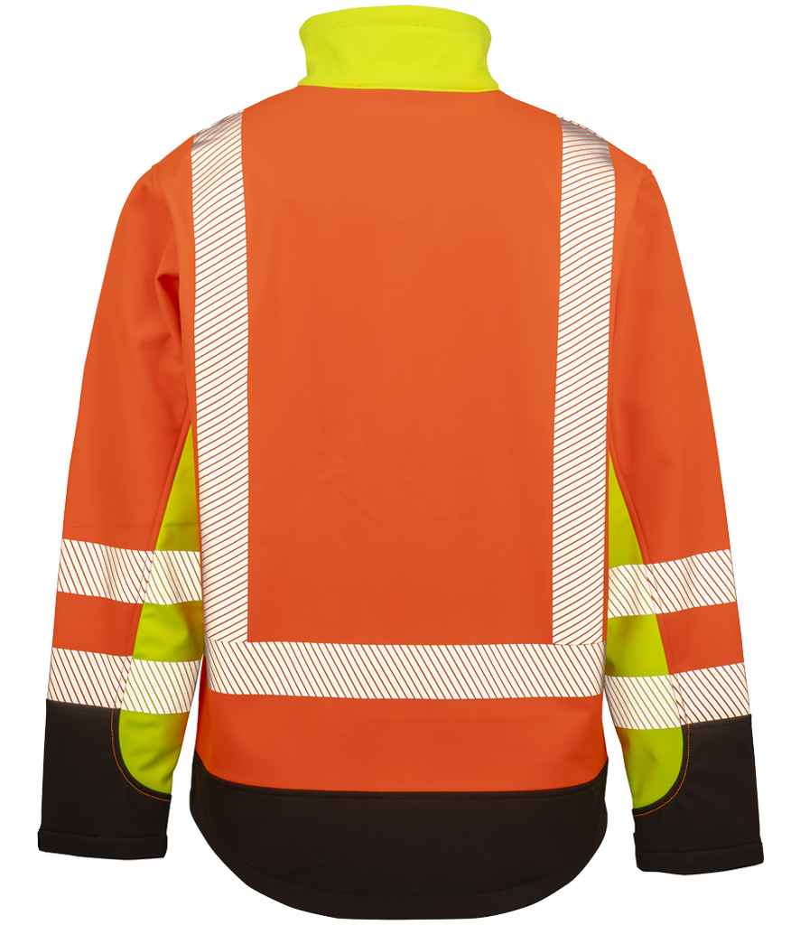 Result Recycled Three Layer Printable 3-Tone Safety Soft Shell Jacket - Image 3