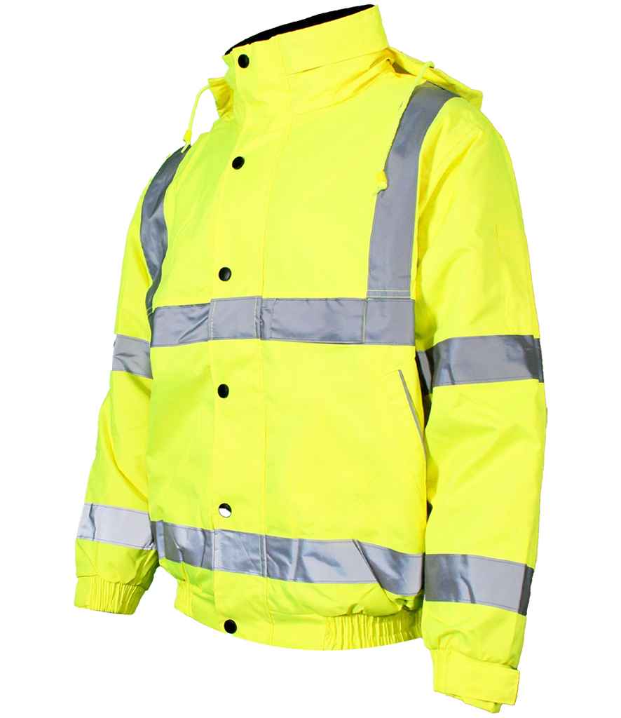 Warrior Hi-Vis Fleece Lined Bomber Jacket - Image 2